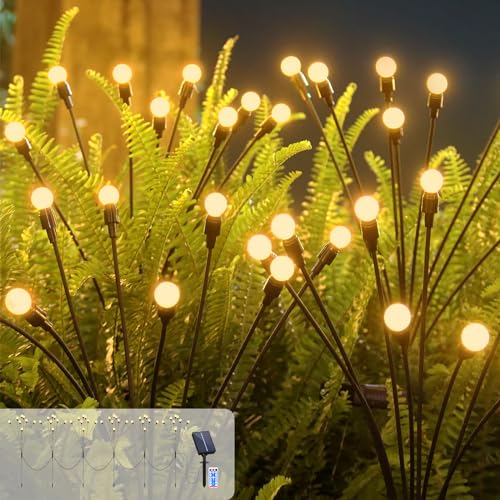 Micacorn Solar Garden Lights, Solar Firefly Lamp 6 Pack 8 Modes Swaying Solar Firefly Lights Solar Waterproof Garden Decorative Lights with Remote for Yard Parties Wedding Outdoor Decoration