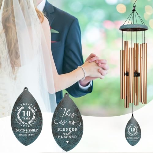 Image of ASTARIN Personalized 20th 50th Anniversary Wind Chime, Happy Anniversary Wedding Valentine's Day Gift for Wife Husband Men Women Sister, Keepsake Decorations for Parents Couples
