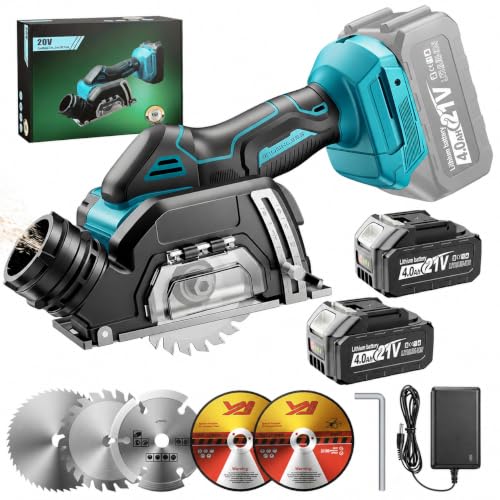 Image of YEARTOP 3 Inch Cordless Mini Circular Saw 5-20mm Adjustable Depth 19500 RPM