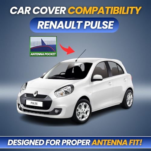 Image of Premium 100% Waterproof Car Cover for Renault Pulse | All-Weather, UV & Dust Protection | Heavy-Duty 3-Layer Fabric | Custom Fit with Mirror & Antenna Pockets | Navy Blue