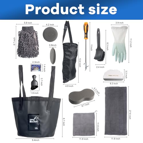 Kit de limpieza de coche de 24 piezas para solucionar la suciedad incrustada en llantas 2