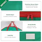 2 Pack Christmas Wreath Storage Container Bag 24", Card Slot Durable Handles and Double Zipper Storage Containers and to Protect Artificial Garland - Green - Image 4