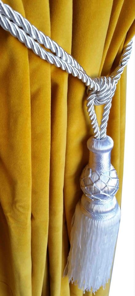 Urbanest Set of 2 Diamante Crystal and Metal Drapery Tieback Holdback, Black