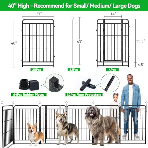 Image of Kfvigoho Heavy Duty Dog Playpen 32 Steel Panels 40 inch Height