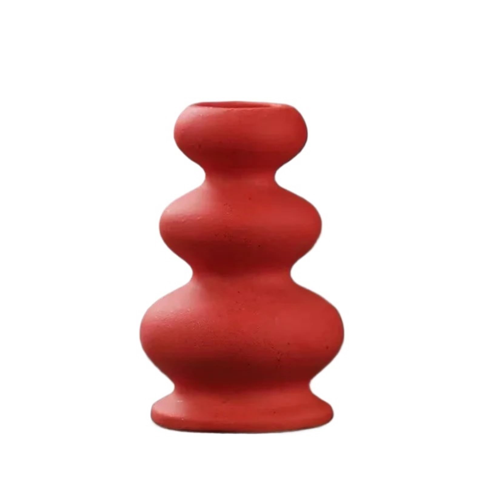 1Pair Candlestick Candle Holder Ceramic Romantic Atmosphere Candlelight Dinner Home Table Living Room Decoration for Candle(Red)