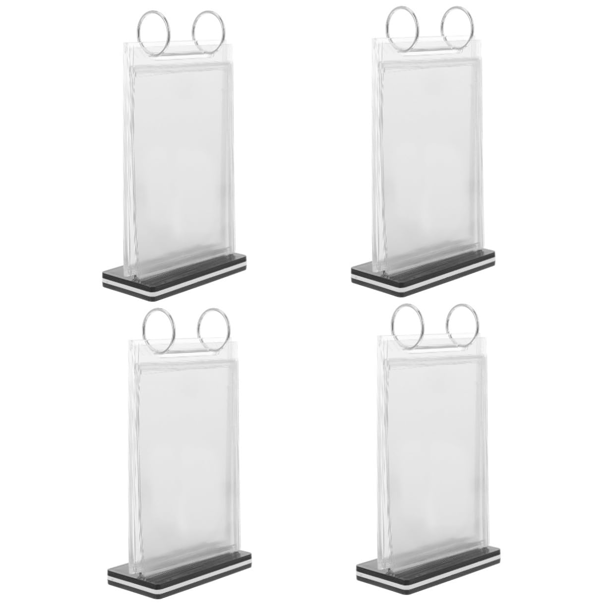 VILLCASE 4pcs Menu Display Stand Desktop Menu Stand Catalog Holder for Desk Poster Holder Menu Holder Stand Menu Sign Holder Menu Holder for Table Store Label Holder Transparent Iron