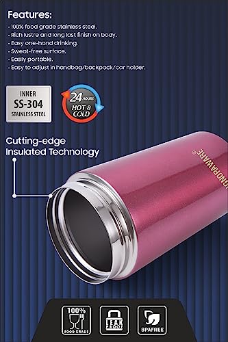 Image of Signoraware Hot Pour Coffeemate Insulated Mug, Vacuum Insulated Tea Coffee Mug, Travel Coffee Mug with Lid, 8 Hours Hot and 14 Hours Cold, 350 ml,Set of 1, White