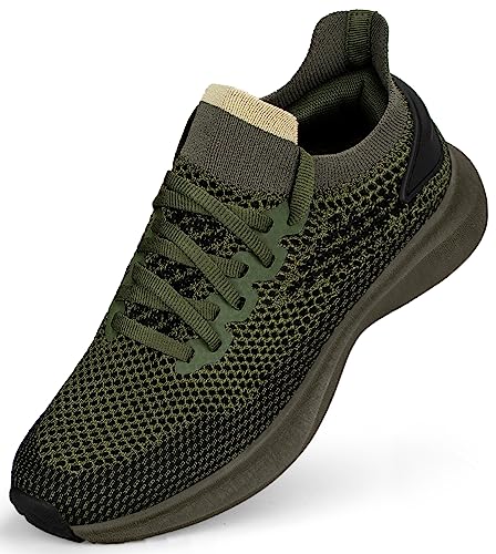 Image of Abboos Sneakers for Women Walking Shoes Womens Comfy Tennis Memory Foam Gym Workout Athletic Nursing Running Work Shoes Green Size 5.5