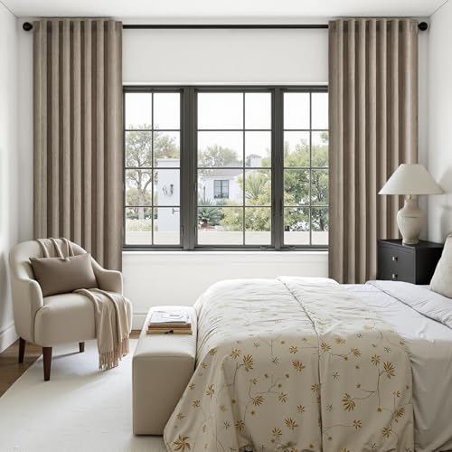Semi Sheer Linen Curtains 90 Inches Long Light Filtering Linen Textured Curtains for Living Room Privacy Protection Drapes with Blocking Rod Pocket Back Tab Drapes 52x90 Inch 2 Panels Natural Cream by Drapenova - Used condition - Image 6