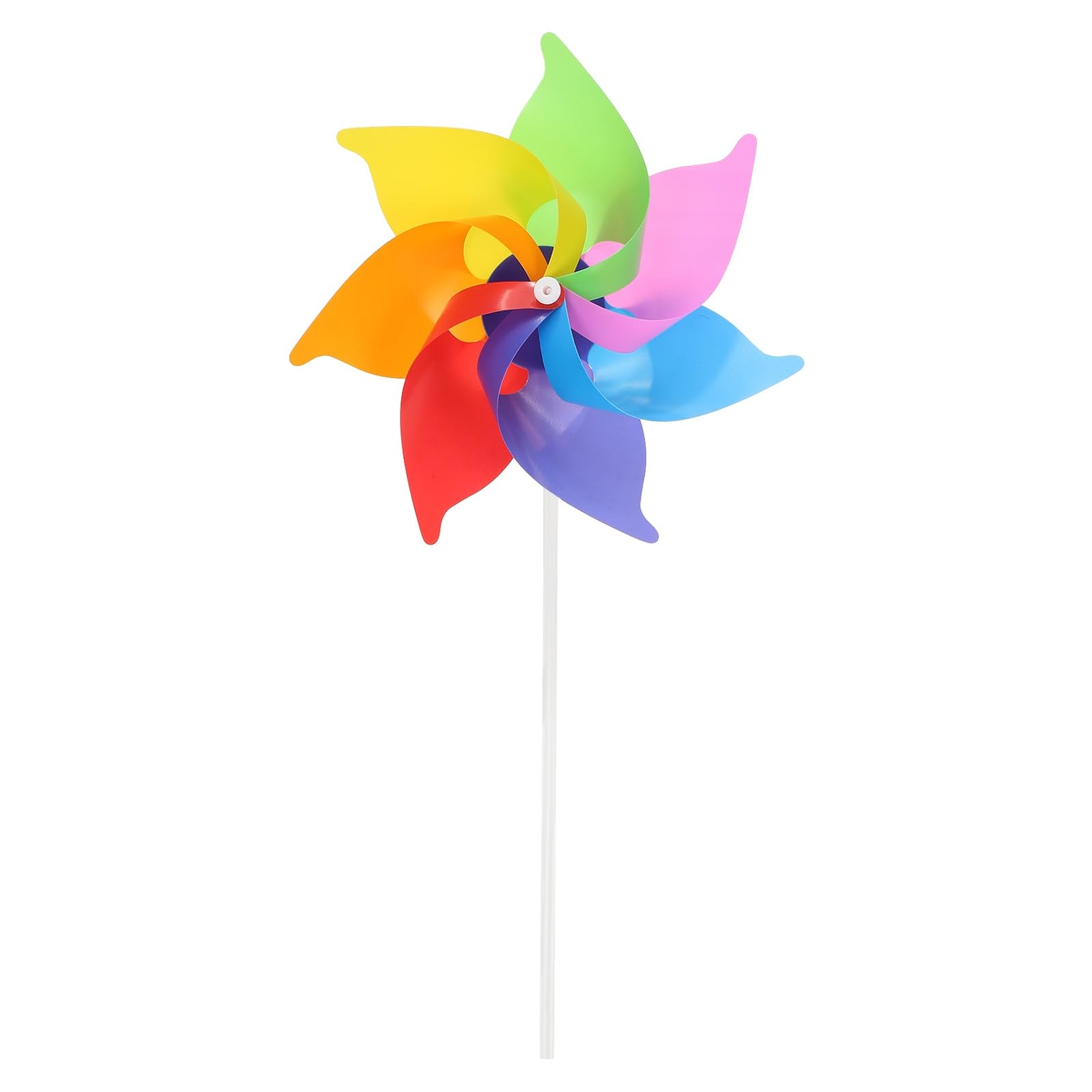 sourcing map Pinwheels 8.3" Wind Spinner Rainbow Pinwheels 7 Leaves Plastic Windmill with Plastic Sticks for Garden Yard Patio Lawn Outdoor Party Favors Gifts, Colorful