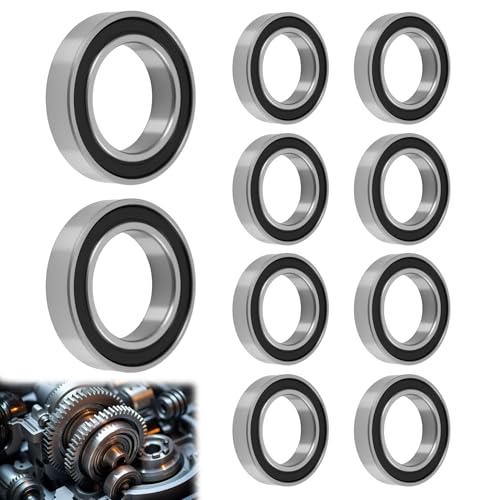 10 Piezas 6802 2rs Rodamientos De Bolas 15 Mm X 24 Mm X 5 Mm, Rodamientos De Bolas De Ranura Profunda Con Doble Protección Para Bricolaje, Tornos, Impresoras 3D, Motores