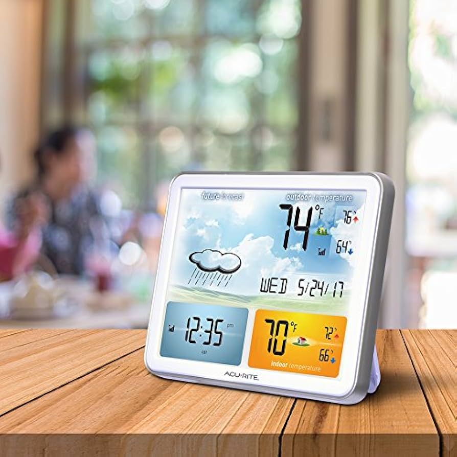 インテリア時計 WEATHER FORECAST RADIO CONTROLLED Amazon.com: AcuRite 02081M Weather Station with Jumbo Display and