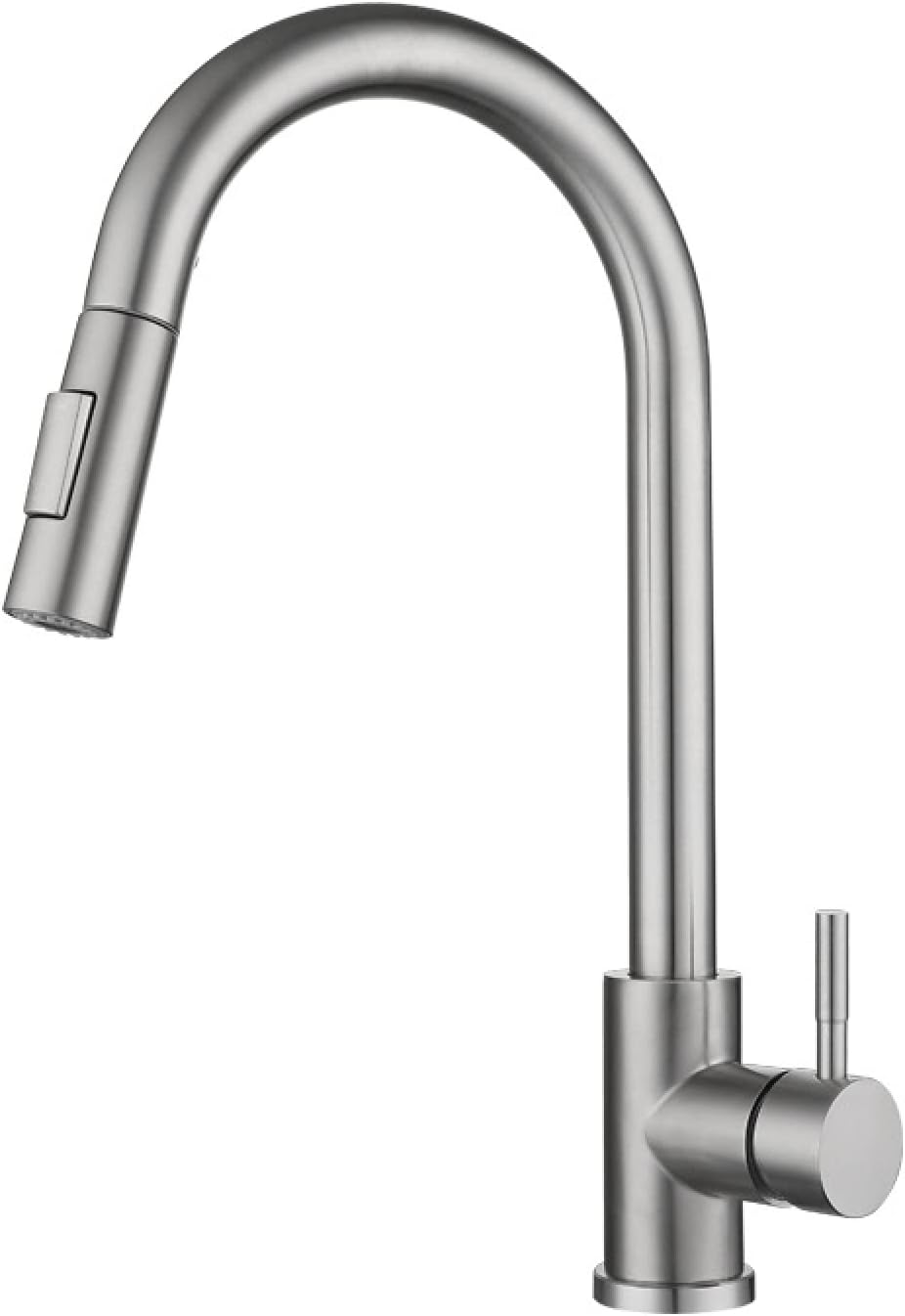 Black Kitchen Faucet Two Function Single Handle Pull Out Mixer Hot and Cold Water Tap Deck Mounted Stream Sprayer Head,Black,with 60cm Hose (Nickel)