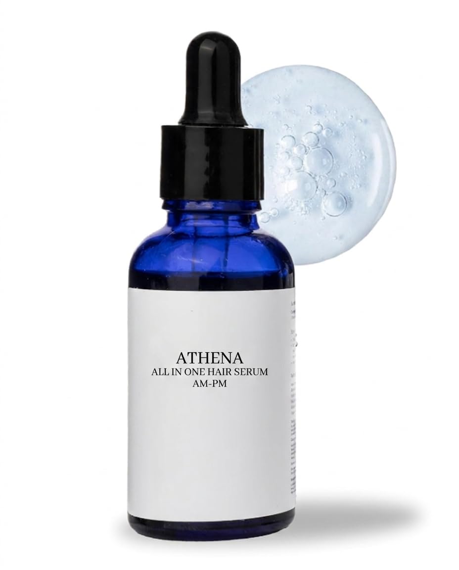 Athena Hair Serum with 12 Active Ingredients | Scalp Care & Hair Strength Support | Lightweight Leave-In Formula for Men | 30ml