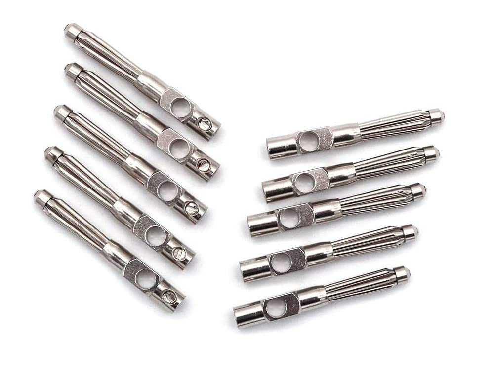 Spine A Banana 4mm 20A – 10 Pezzi Con Attacco A Vite, Nichelate, Per Altoparlanti E Test Probe