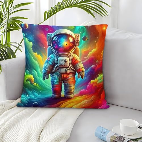 IXUEOUUXC Astronaut Funda De Almohada 3D Sofá Almohadas Cómodo Decoración del Hogar Dormitorio 2 Fundas Regalo 40x40cm