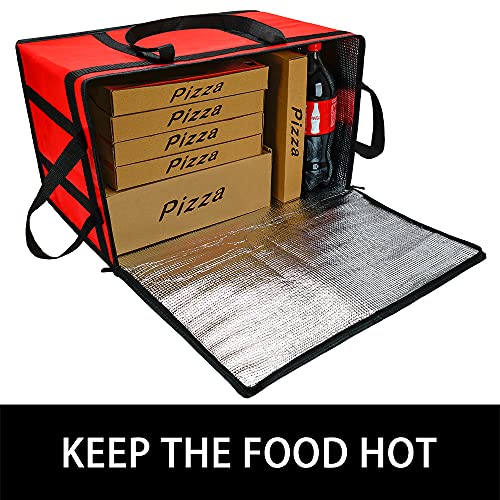 Bodaon 3-Pack Insulated Food Delivery Bag For Hot And Cold Meal, Xxx-Large, Grocery Tote Insulation Bag For Catering, Pizza Warmer, Red #TOP4