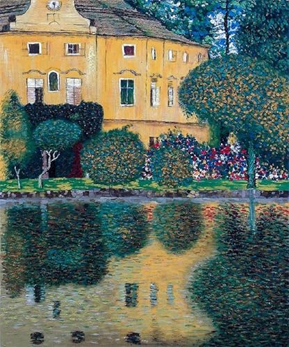 Toile Klimt Schloss Kammer sur l'Attersee Peinture Décoration Salon 60x90