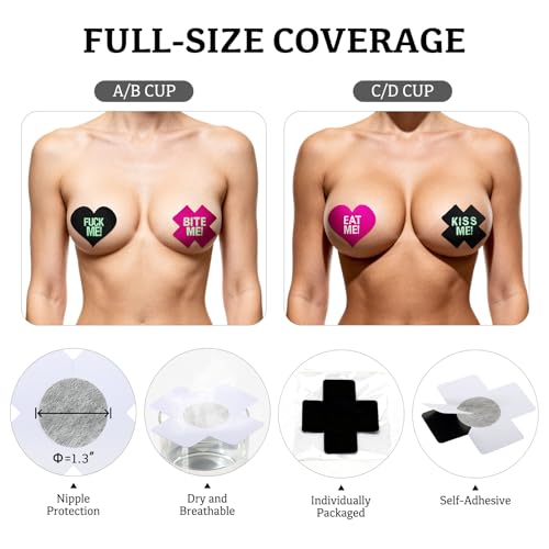 Image of Glitters Pasties Rave Pack Nipple Covers Stickers Disposable Sticky Breast Petals Bra for Women Rave Outfit Party