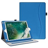 Fintie Case for iPad 9.7 2018 2017 / iPad Air 2 / iPad Air 1 - [Corner Protection] Multi-Angle Viewing Folio Cover w/Pocket, Auto Wake/Sleep for iPad 6th / 5th Generation, Royal Blue