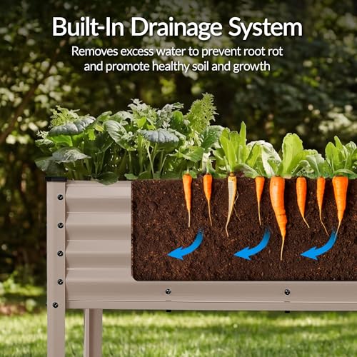 Image of Best Choice Products 72x24x30in Non Toxic Galvanized Raised Garden Bed, Metal Elevated Planter Box, Vegetable Garden, 100% Non Toxic Materials - Taupe