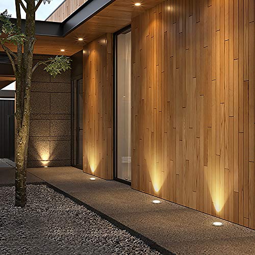 Eleglo Low Voltage Led Landscape Lights,18W Led Ground Lights With Wire Connectors,12V Well Spotlights Ip67 Waterproof Landscape Lighting For Garden Uplighting, Path, Deck(4 Pack 125Mm Warm White) #TOP6