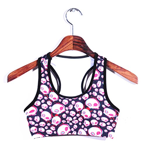 Image of Sister Amy Women's Aerobics Gym Dance Yoga Vest Printed Sports Bra Top Vest