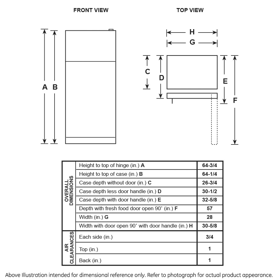 Gte17dtnrww 28" Energy Star Qualified Top Freezer Refrigerator With 16.63 Cu. Ft. Capacity; LED Lighting; Adjustable Wire Shelves And Upfront Temperature Controls In White on Fridge.com - View 6