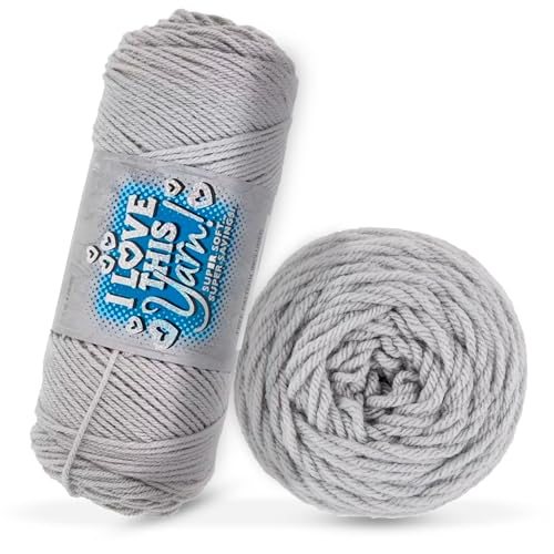 Image of Hobby Lobby I Love This Yarn 100% Acrylic, 200 Gray Mist | 4 Medium Weight, 355 Yards, For Crocheting & Knitting