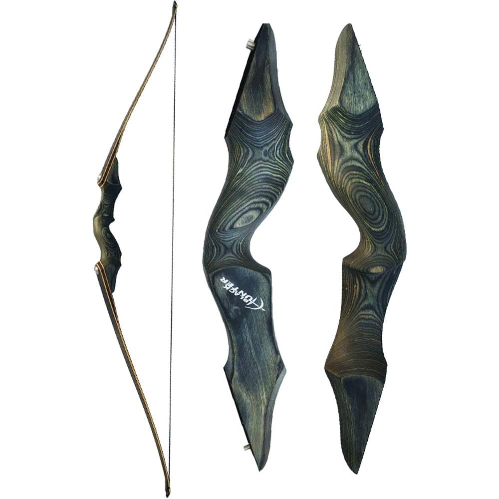 Takedown Arc Classique 60'' Arc Recourbé de Takedown tir à l'arc 30lbs 35lbs 40lbs Tir à l'arc Chasse en Bois Arc à Long Arche Adulte