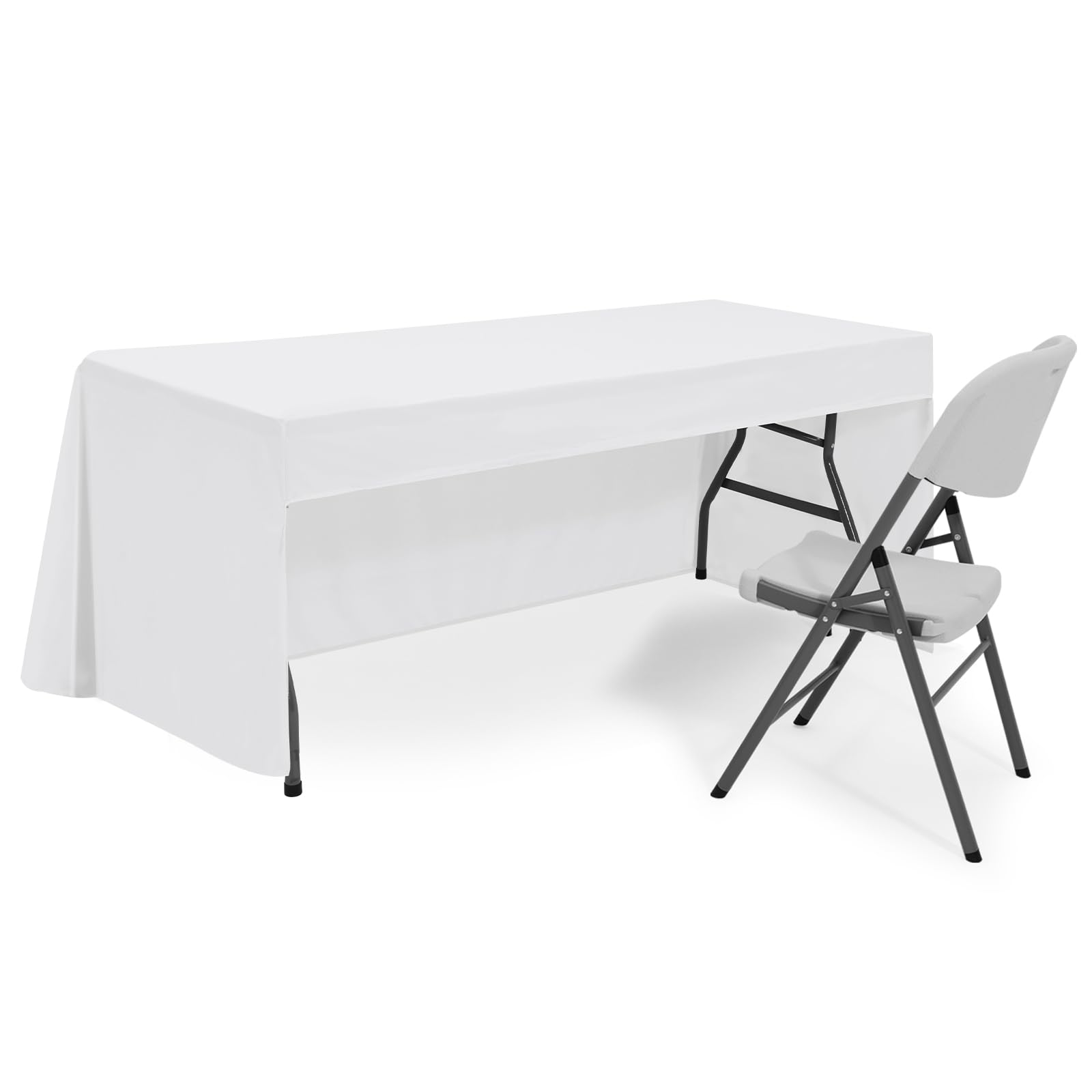Black Rectangle Tablecloth - 6ft, Washable Polyester -14