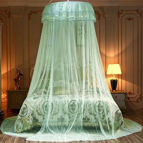 Jolitac Bed Canopy Lace Mosquito Net For Girls Beds, Unique Princess Play Tent Mesh Canopies Large Lace Dome Curtain Drapes Home & Travel (Green) #TOP1