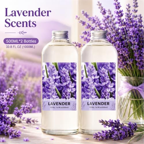 Image of STRN Lavender Reed Diffuser Refill 1000ml with Stick Summer Scent for Home