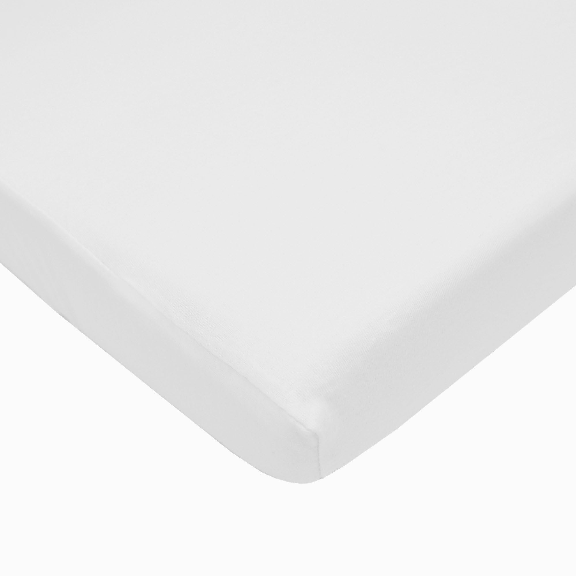 American Baby Company 100% Natural Cotton Fitted Pack and Play Sheet 39" x 27" - Soft & Breathable Pack N Play Sheet for Playpen, Playard & Mini Crib Mattress, Snow White, for Boys & Girls
