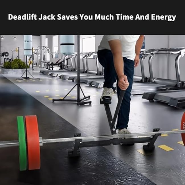 Heavy Duty Barbell Weight Changer: Deadlift Jack Stand Deadlift Jack Barbell Stand Weight Lifting Olympic Barbell Plates Platform - Elevated Lift Easy Loading & Unloading Weights