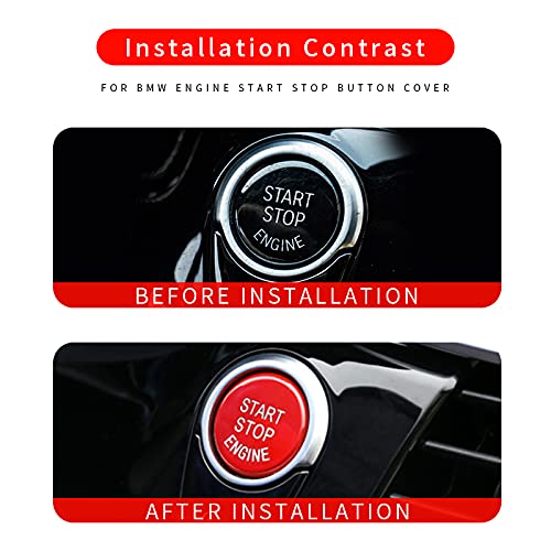 Miniatura 9 de SANRILY Tapones de botón de arranque y parada del motor de automóvil para BMW Serie 5 6 Serie 7 Serie F01 F02 F10 F11 F12 2009-2013 Encendido