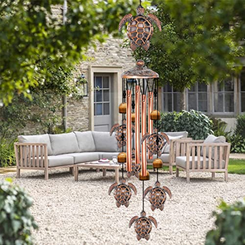 Image of Turtle Wind Chimes for Outside, Sea Turtle Gifts for Women, Turtle Decor