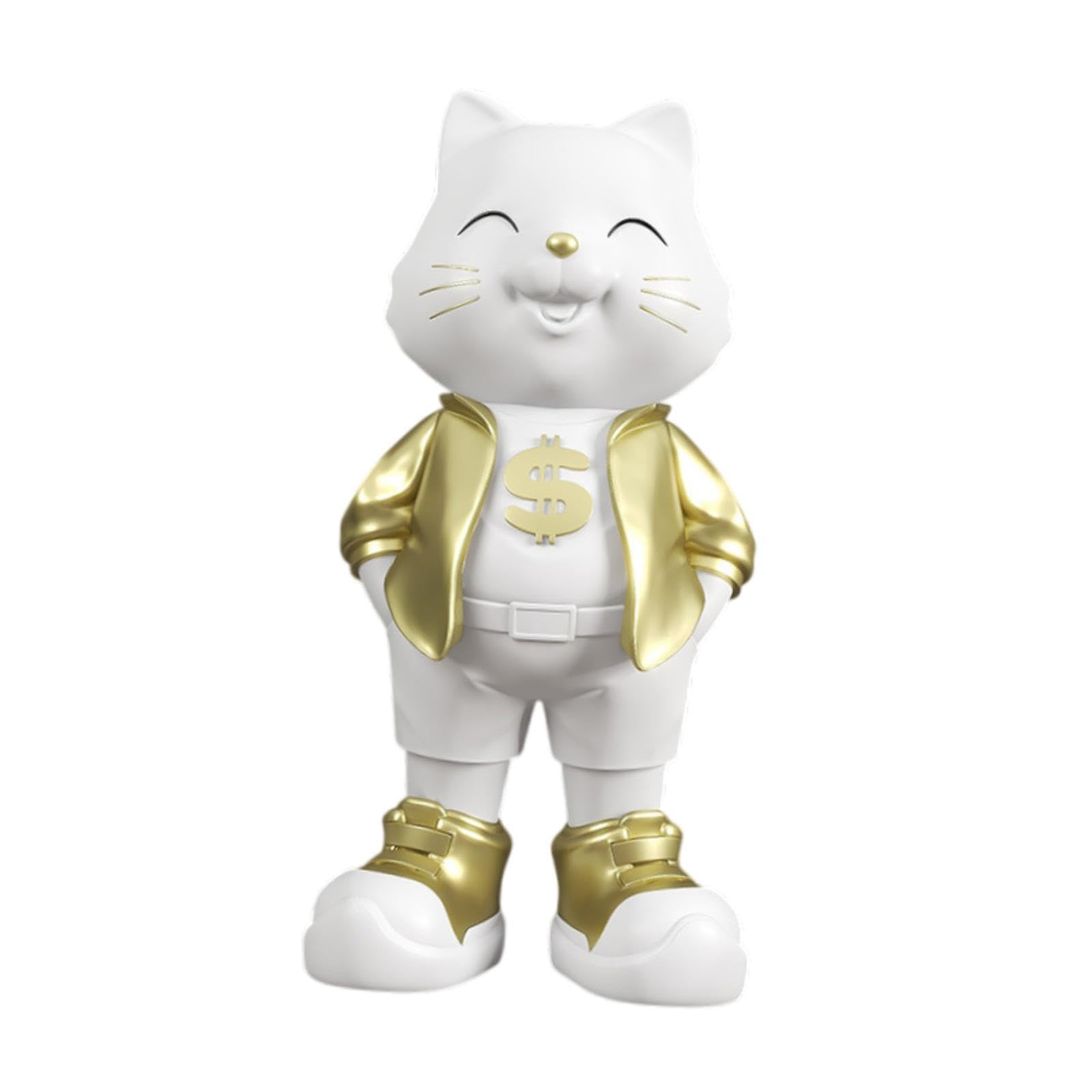 AMSLSIU Simpatica statua di gatto per la decorazione della tavola che aggiunge fascino all'ornamento da tavolo della scrivania, adotta semplicità e può essere utilizzata come scrivania