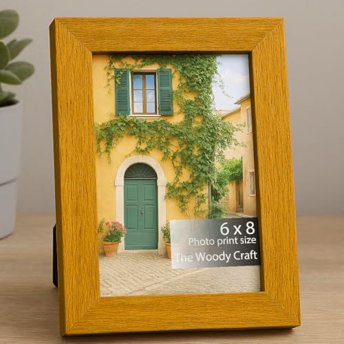 Image of Photo Frame 6x8 inch | Table Photo Frame For Wall | Wooden Frame With A Bold Modern Look | Ideal Mothers Day Photo Frames for Bedroom, Office, Livingroom and Home Decor