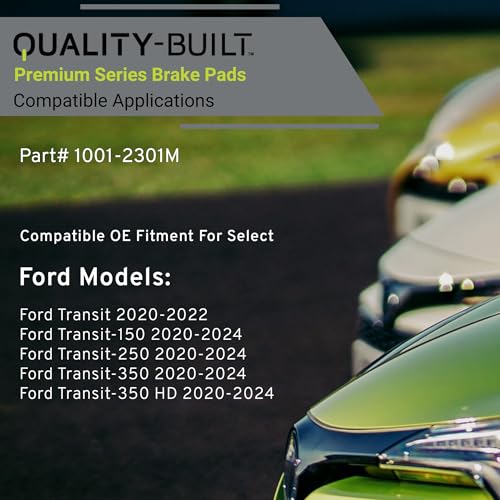 Image of QUALITY-BUILT Front Semi-Metallic Brake Pads, Premium 1001-2301M, Compatible with 2020-2024 Ford (Transit,Transit-150,Transit-250,Transit-350,Transit-350 HD)