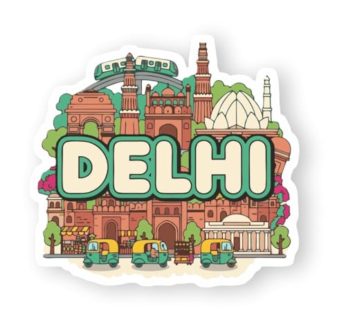 Image of Delhi Acrylic Fridge Magnet - UV Texture Printed, Stylish Multicolor Magnet for Fridge, Wardrobe & Metal Surfaces, Pack of 1 (Delhi)
