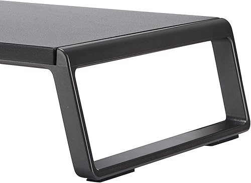 Miniatura 8 de Pssopp Soporte elevador de madera para monitor, TV PC portátil con almacenamiento, soportes para monitor que mejoran la postura para escritorio,