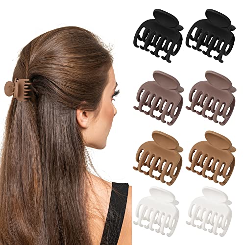 Ivyu Medium Hair Claw Clips, Double Row Teeth No Slip Matte Hair Clips