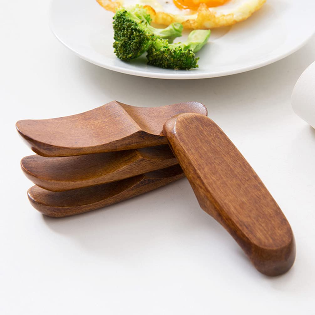 MRKU Poggia Bacchette, Porta Bacchette da Ristorante, 6 Pezzi, Cucchiaio di Legno, Posate, spatola, mestolo, Antiscivolo per servire, Decorazioni, Ornamenti