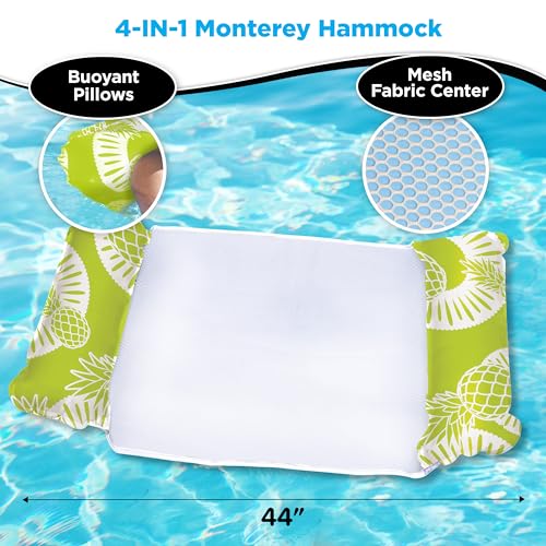 Image of Waterlife 4-in-1 Pool Hammock 4-Pack, Inflatable Pool Chair Float, Water (Saddle, Lounge Chair, Drifter)