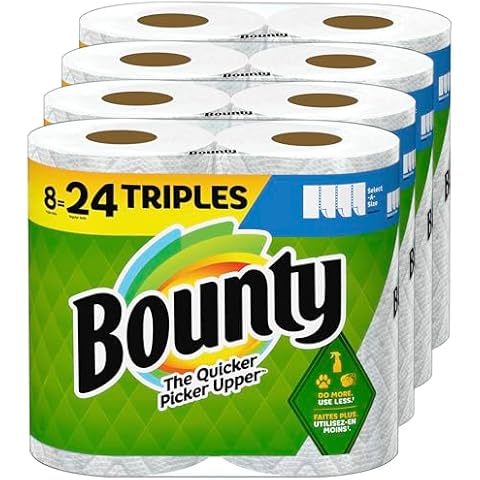 Bounty Select-A-Size Paper Towels, White, 8 Triple Rolls = 24 Regular Rolls Cover