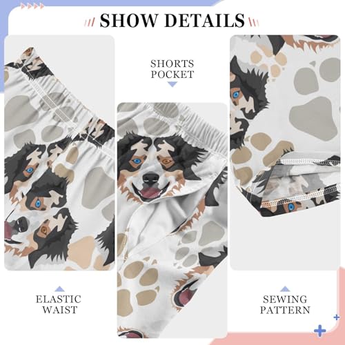 Pajamas Pants Soft Australian Shepherd Dog Long Sleep Pjs Lounge Pajama Bottoms Elastic Waist with Pockets4
