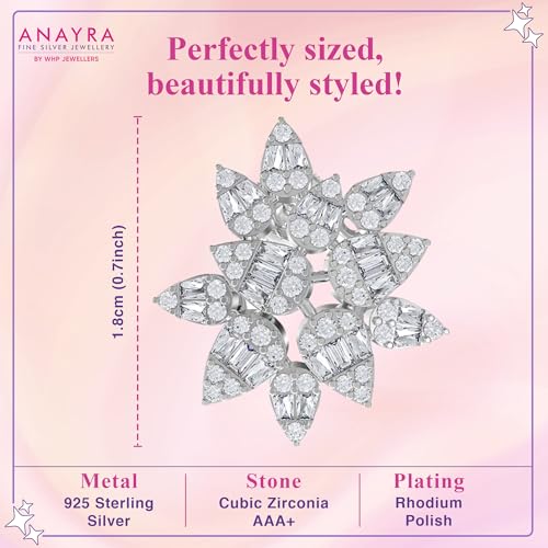 Image of 925 Sterling Silver Stud Earrings for Women | Cubic Zirconia Solitaire Ear Studs | Lightweight Hypoallergenic Anti-Tarnish Daily Wear Jewellery | Gift for Girls, Wife, Girlfriend, Mother, Sister | Birthday, Anniversary, Rakhi