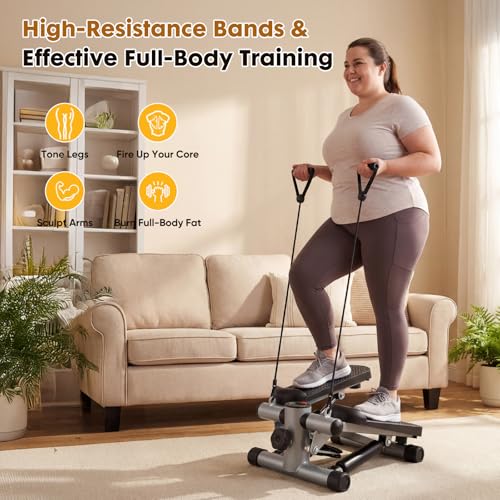 Image of NEWBULIG Mini Stepper for Exercise at Home Stair Step Machine for Indoor Fitness Portable Home Gym Stepper for Full Body Workout 300lb Weight Capacity