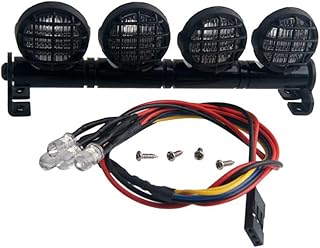 Wakauto 1 Conjunto De 4 Luzes LED De Rastreador De Rocha Rc Kit De Farol De Carro Rc Barra De Luz De Carro Rc Lâmpada De Teto De Carro Rc Luzes Rc 4 Luzes De Teto De Veículo Rc LED Luzes